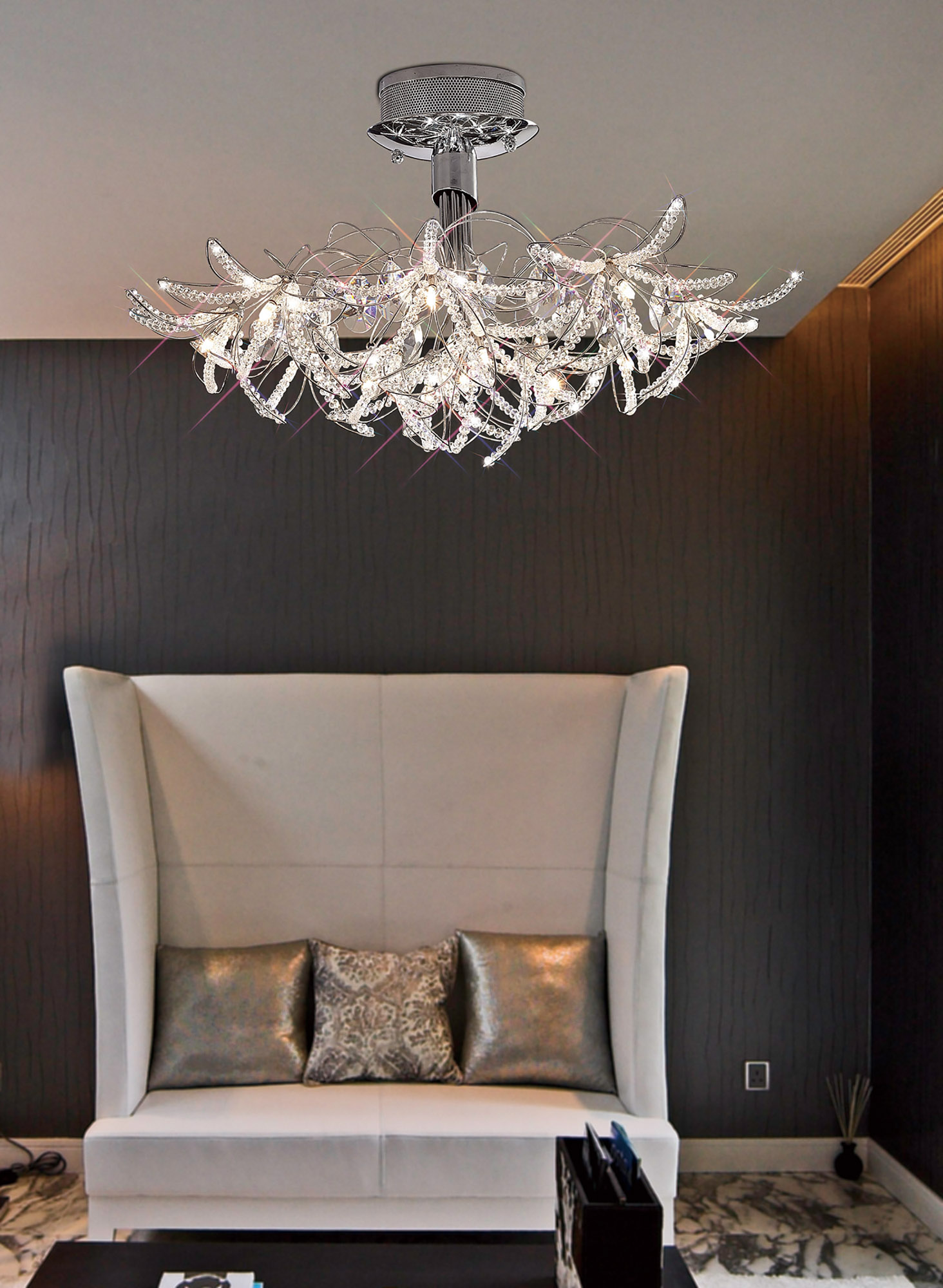 Kenzo Crystal Wall Lights Diyas Flush Wall Lights Kenzo Crystal Wall Lights Diyas Flush Wall Lights